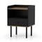 Nightstand with Drawer and 3-Tier Open Shelf for Sofa Side, End Table, or Bedroom